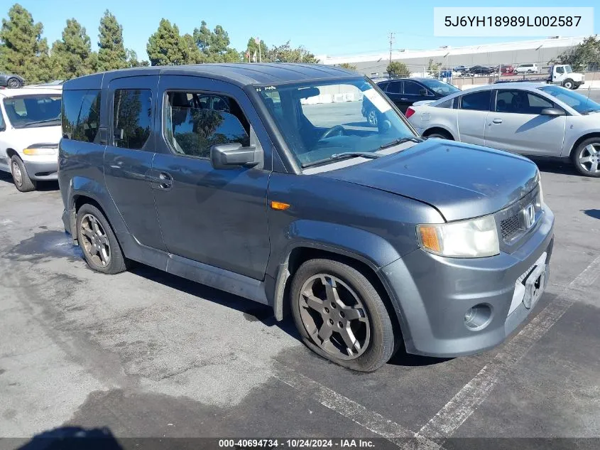 2009 Honda Element Sc VIN: 5J6YH18989L002587 Lot: 40694734