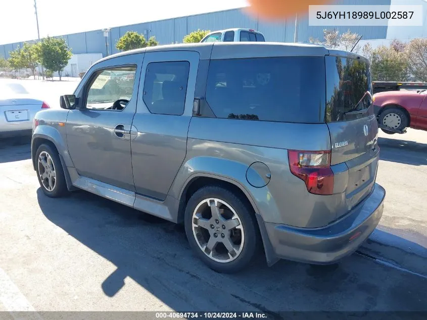 2009 Honda Element Sc VIN: 5J6YH18989L002587 Lot: 40694734