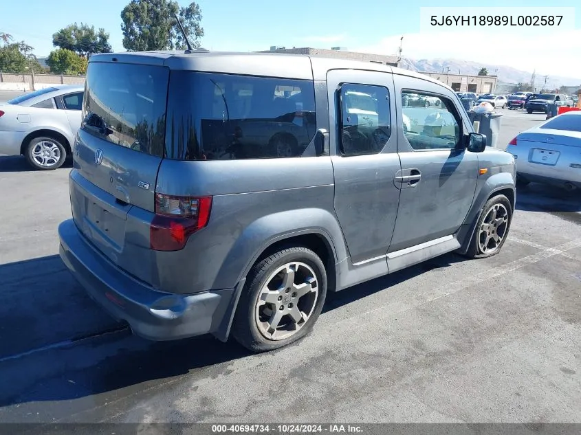 2009 Honda Element Sc VIN: 5J6YH18989L002587 Lot: 40694734