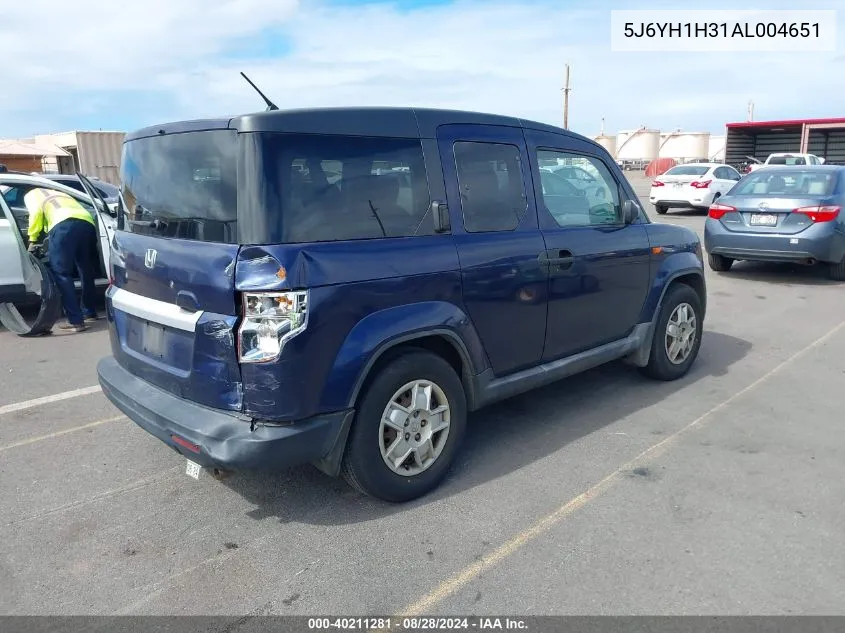 5J6YH1H31AL004651 2010 Honda Element Lx