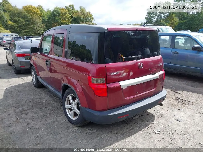 2010 Honda Element Lx VIN: 5J6YH2H36AL002125 Lot: 40384059