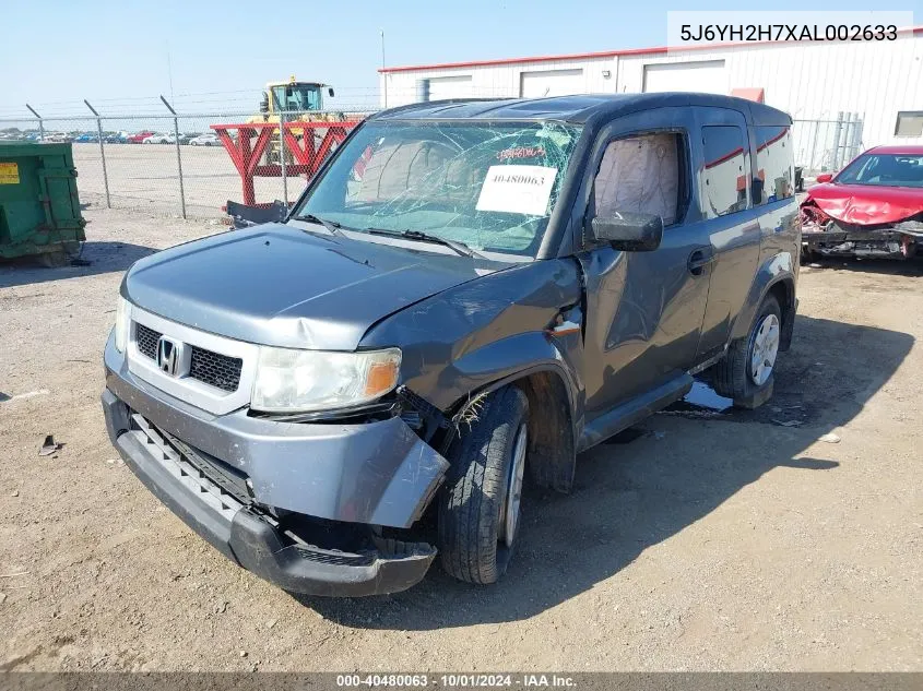 2010 Honda Element Ex VIN: 5J6YH2H7XAL002633 Lot: 40480063