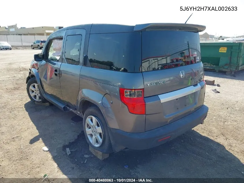 2010 Honda Element Ex VIN: 5J6YH2H7XAL002633 Lot: 40480063