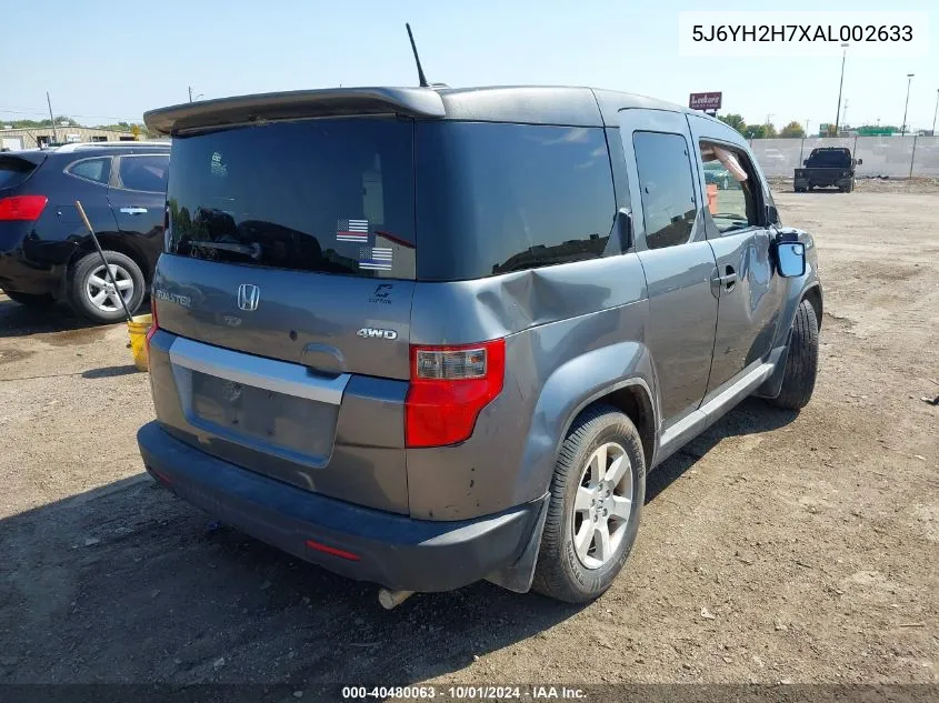 2010 Honda Element Ex VIN: 5J6YH2H7XAL002633 Lot: 40480063