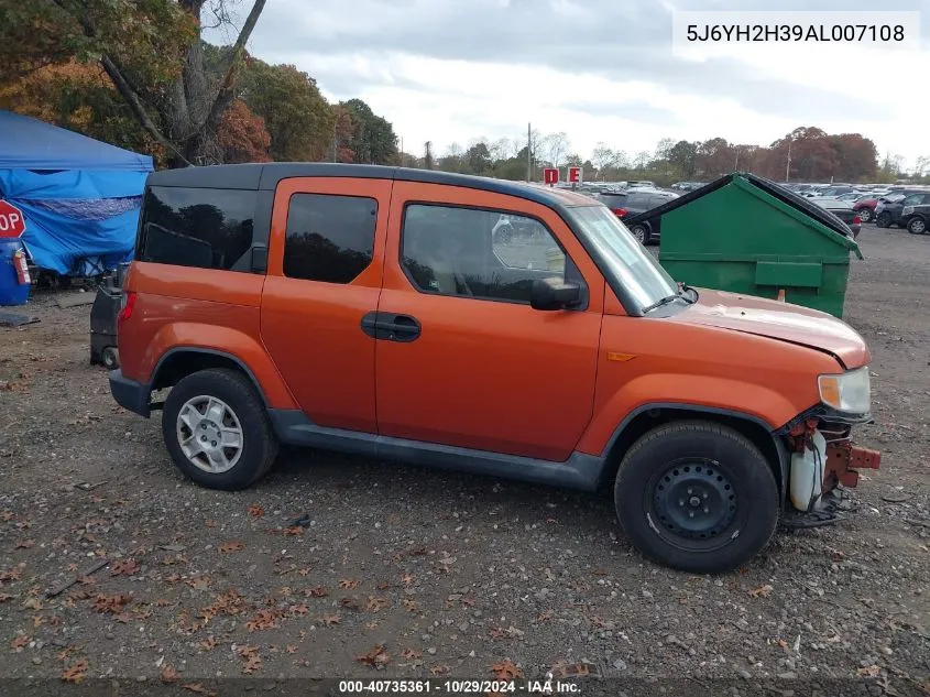 2010 Honda Element Lx VIN: 5J6YH2H39AL007108 Lot: 40735361