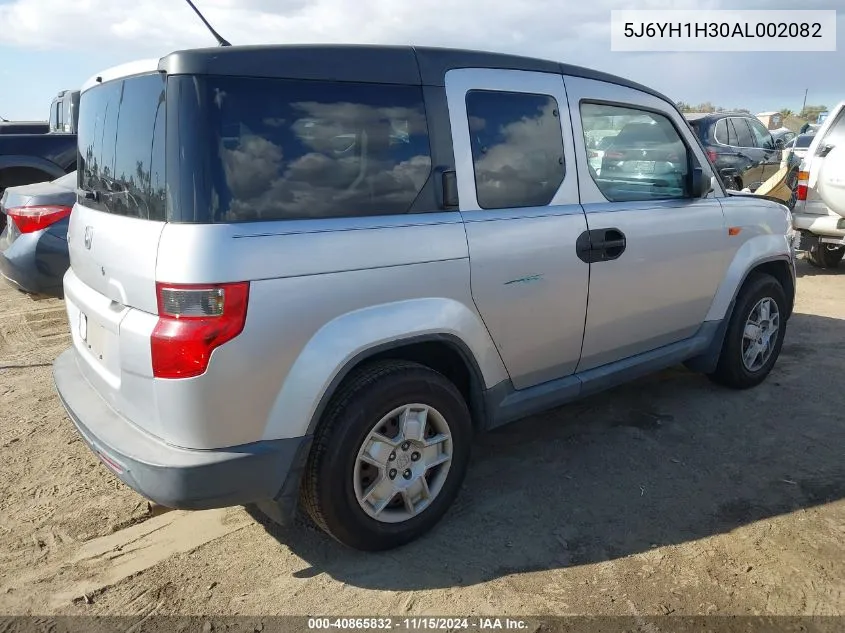 2010 Honda Element Lx VIN: 5J6YH1H30AL002082 Lot: 40865832