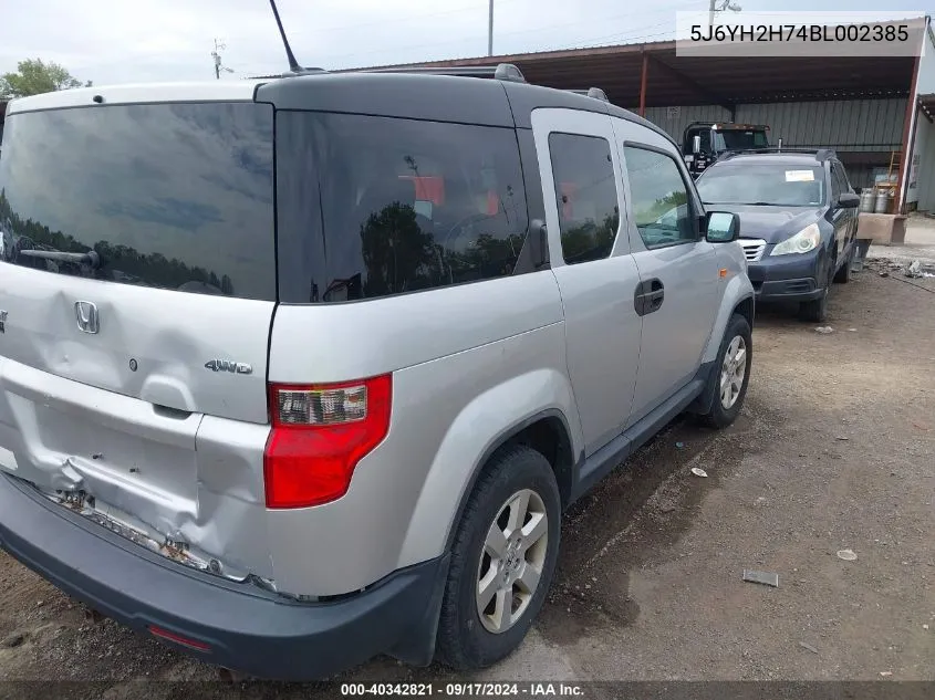 2011 Honda Element Ex VIN: 5J6YH2H74BL002385 Lot: 40342821