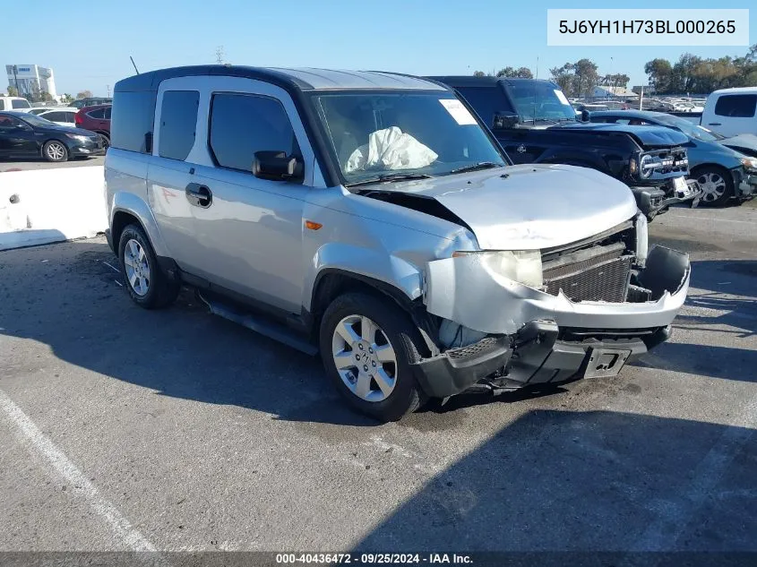 2011 Honda Element Ex VIN: 5J6YH1H73BL000265 Lot: 40436472