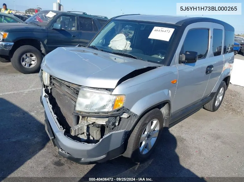 2011 Honda Element Ex VIN: 5J6YH1H73BL000265 Lot: 40436472