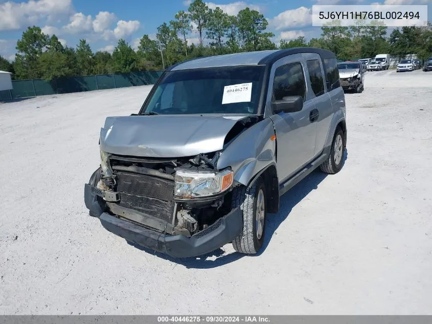 2011 Honda Element Ex VIN: 5J6YH1H76BL002494 Lot: 40446275