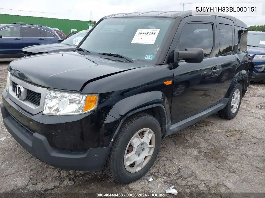 2011 Honda Element Lx VIN: 5J6YH1H33BL000151 Lot: 40448458