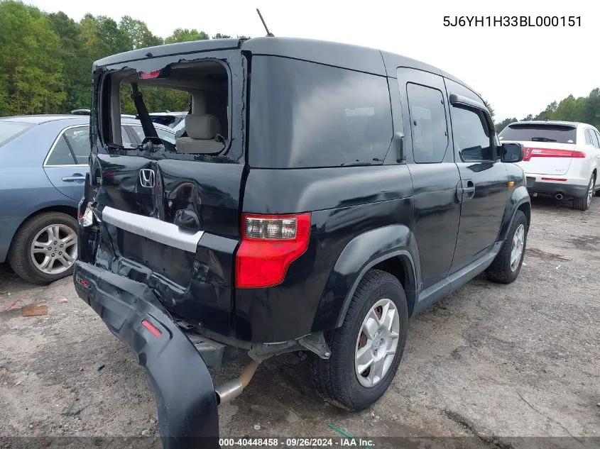 2011 Honda Element Lx VIN: 5J6YH1H33BL000151 Lot: 40448458