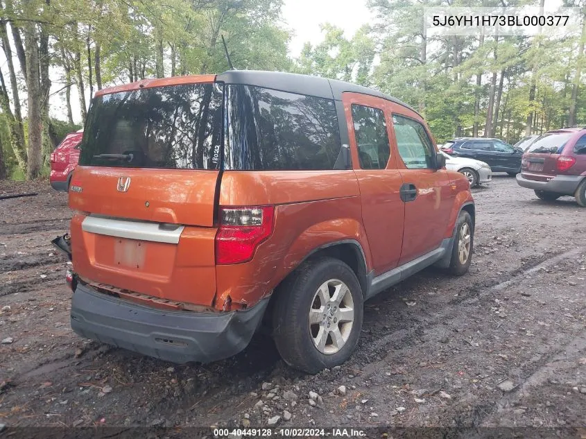 2011 Honda Element Ex VIN: 5J6YH1H73BL000377 Lot: 40449128