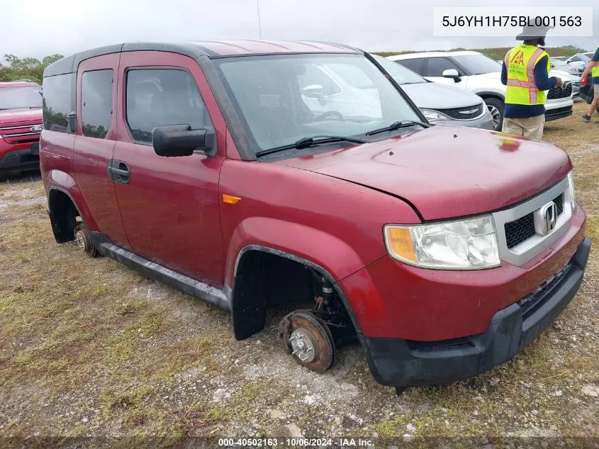 2011 Honda Element Ex VIN: 5J6YH1H75BL001563 Lot: 40502163