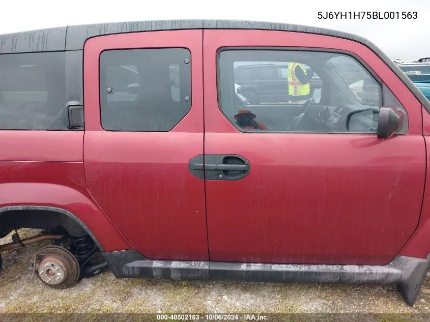 2011 Honda Element Ex VIN: 5J6YH1H75BL001563 Lot: 40502163