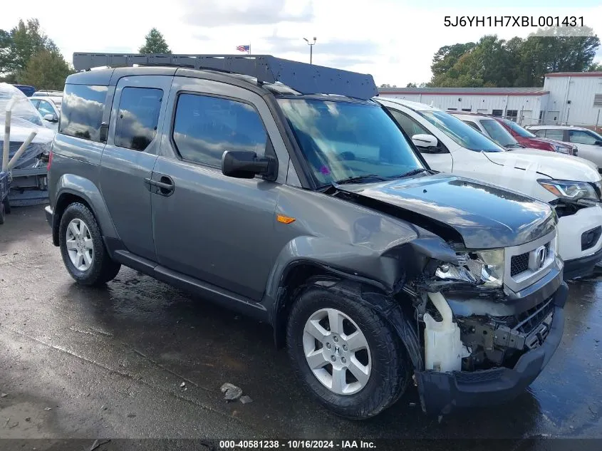 2011 Honda Element Ex VIN: 5J6YH1H7XBL001431 Lot: 40581238