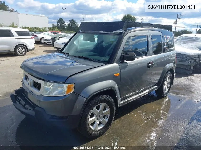 2011 Honda Element Ex VIN: 5J6YH1H7XBL001431 Lot: 40581238