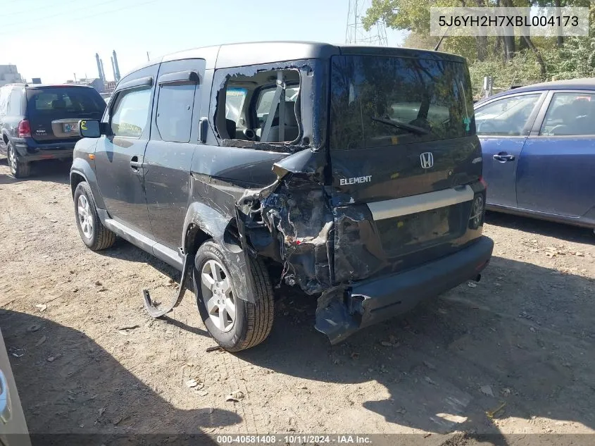 2011 Honda Element Ex VIN: 5J6YH2H7XBL004173 Lot: 40581408