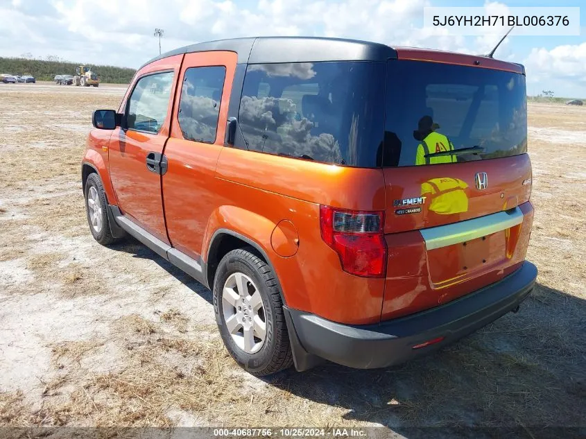 5J6YH2H71BL006376 2011 Honda Element Ex