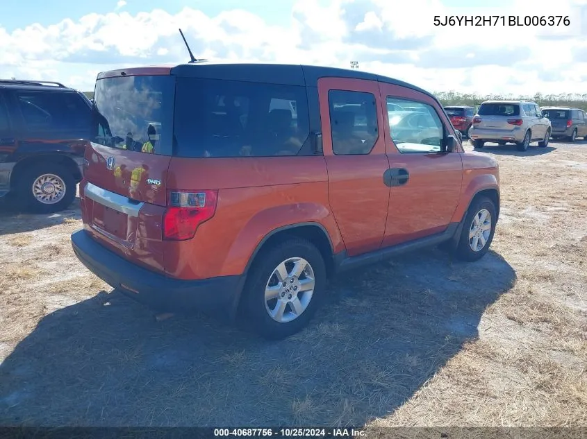 2011 Honda Element Ex VIN: 5J6YH2H71BL006376 Lot: 40687756