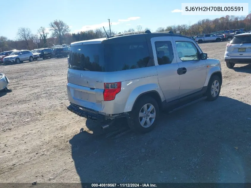 2011 Honda Element Ex VIN: 5J6YH2H70BL005591 Lot: 40819567