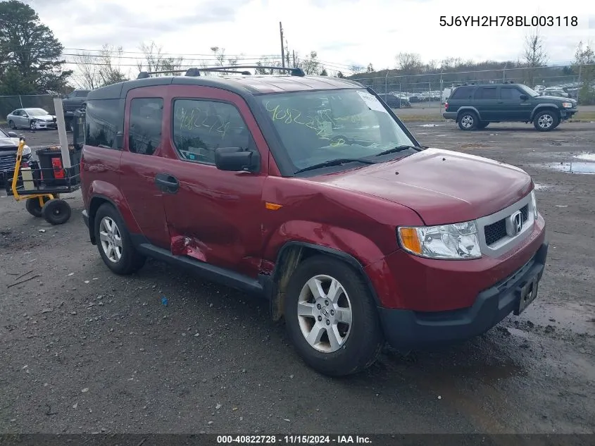 2011 Honda Element Ex VIN: 5J6YH2H78BL003118 Lot: 40822728