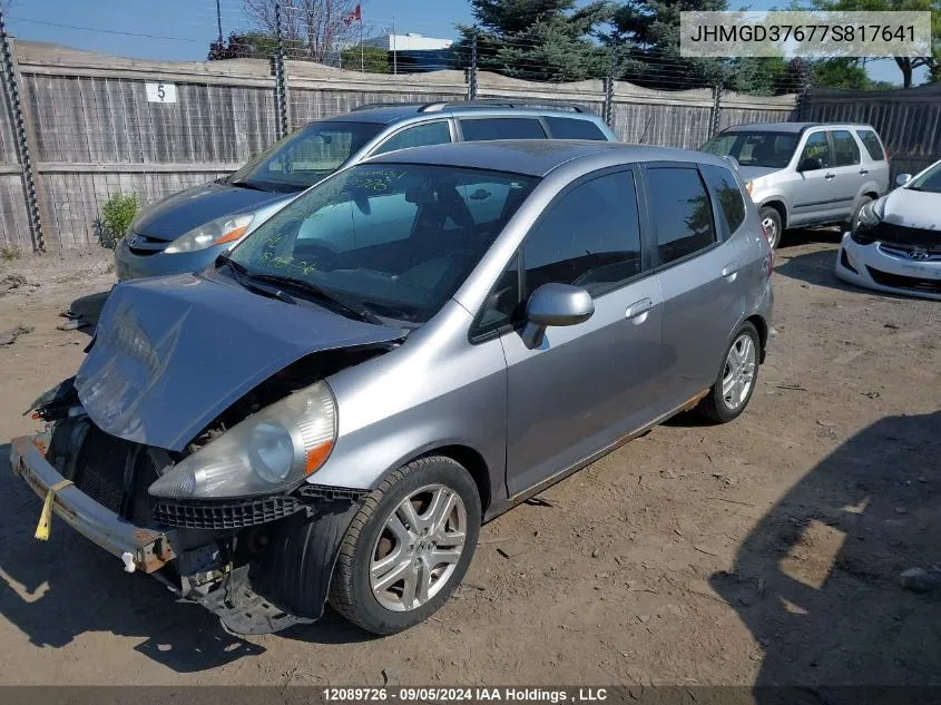 2007 Honda Fit VIN: JHMGD37677S817641 Lot: 12089726