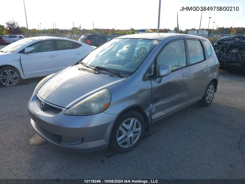 2007 Honda Fit VIN: JHMGD38497S800210 Lot: 12119246