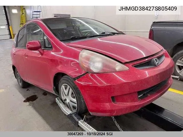 2007 Honda Fit VIN: JHMGD38427S805409 Lot: 30047269