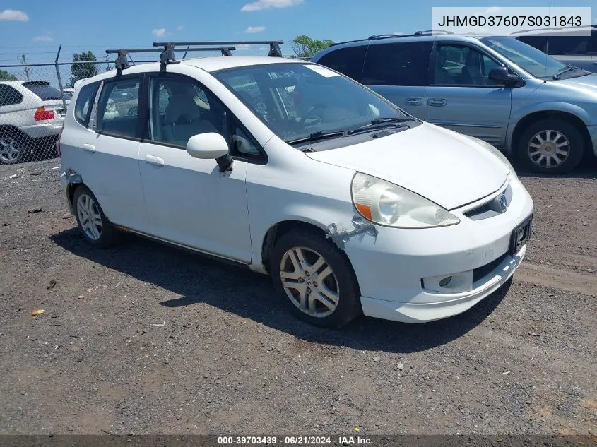 JHMGD37607S031843 2007 Honda Fit Sport