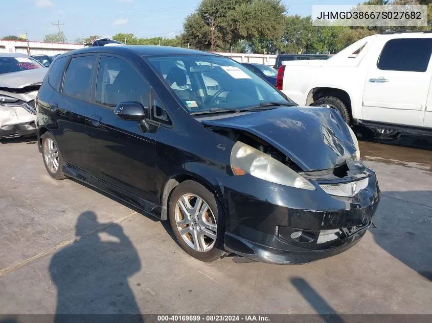 2007 Honda Fit Sport VIN: JHMGD38667S027682 Lot: 40169699