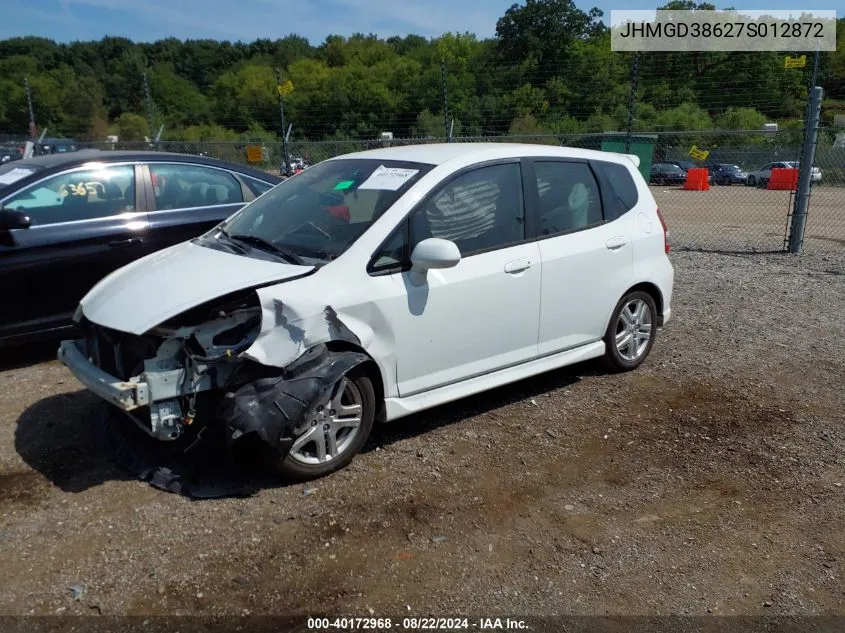 2007 Honda Fit Sport VIN: JHMGD38627S012872 Lot: 40172968