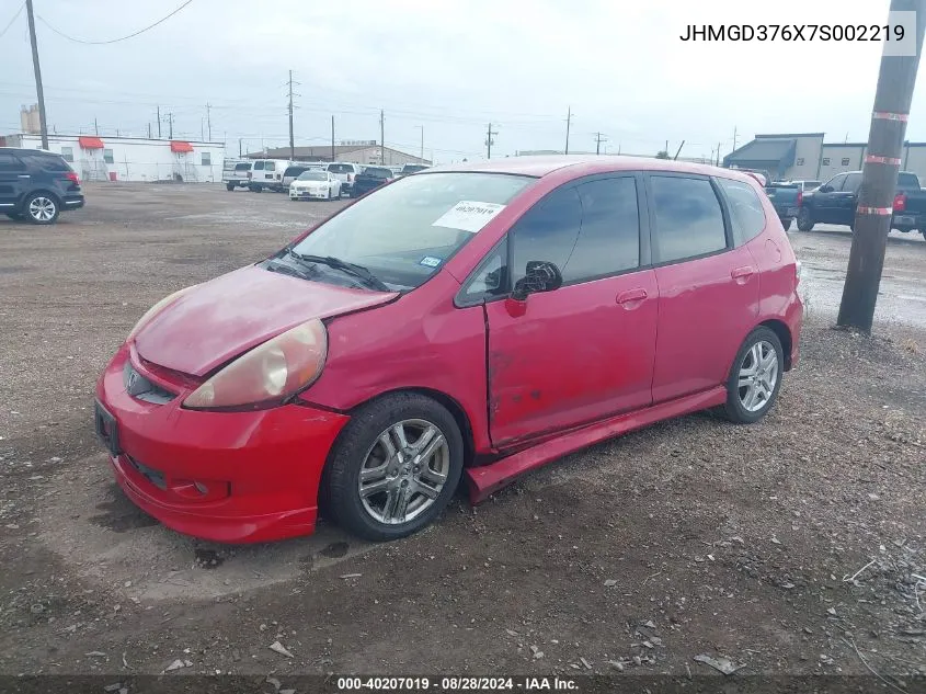 JHMGD376X7S002219 2007 Honda Fit Sport