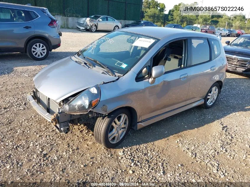 JHMGD38657S022246 2007 Honda Fit Sport