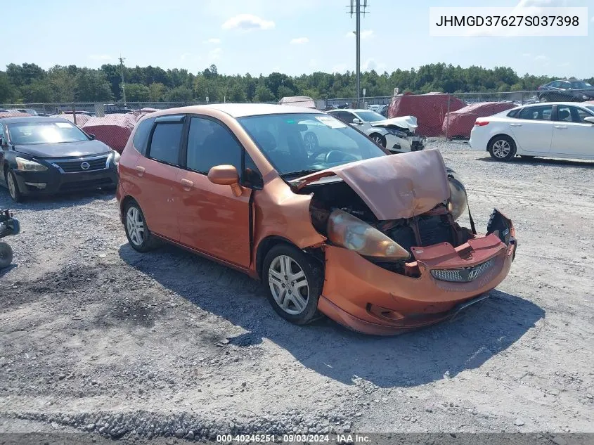 JHMGD37627S037398 2007 Honda Fit Sport