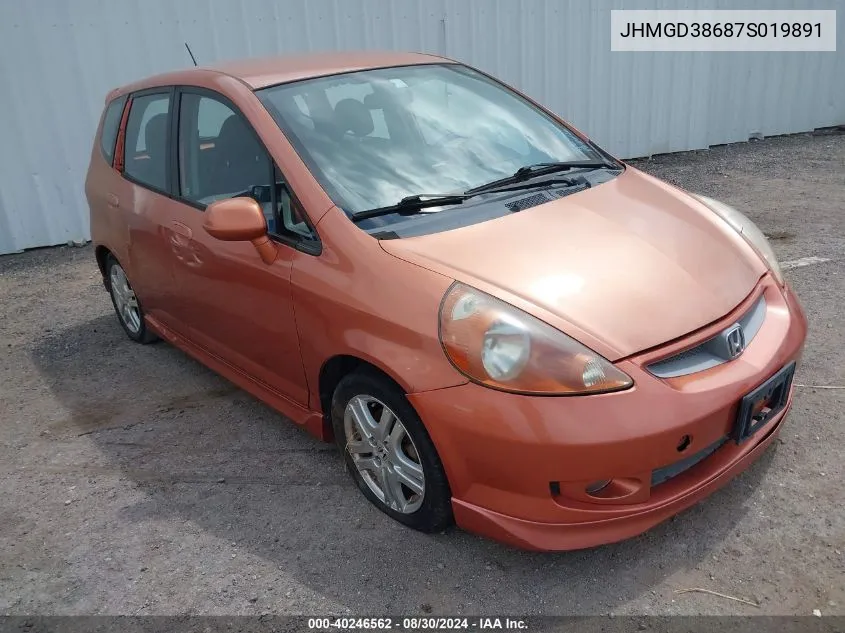 JHMGD38687S019891 2007 Honda Fit Sport