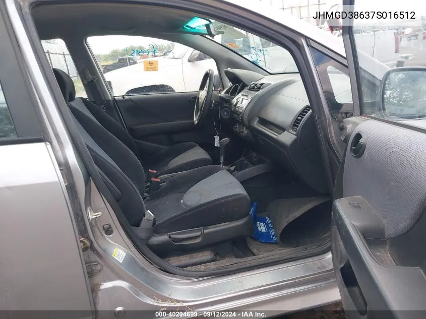 JHMGD38637S016512 2007 Honda Fit Sport