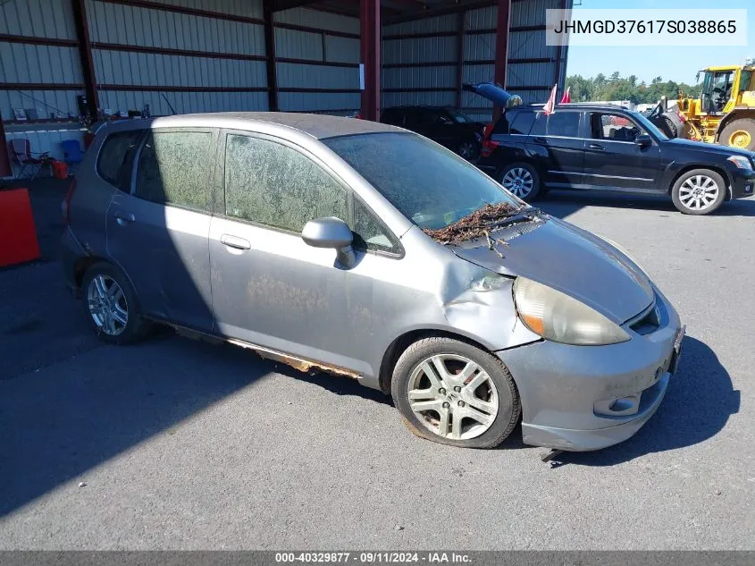 JHMGD37617S038865 2007 Honda Fit Sport