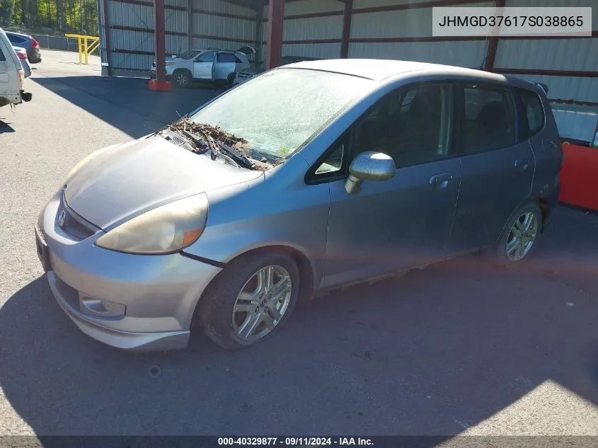 JHMGD37617S038865 2007 Honda Fit Sport