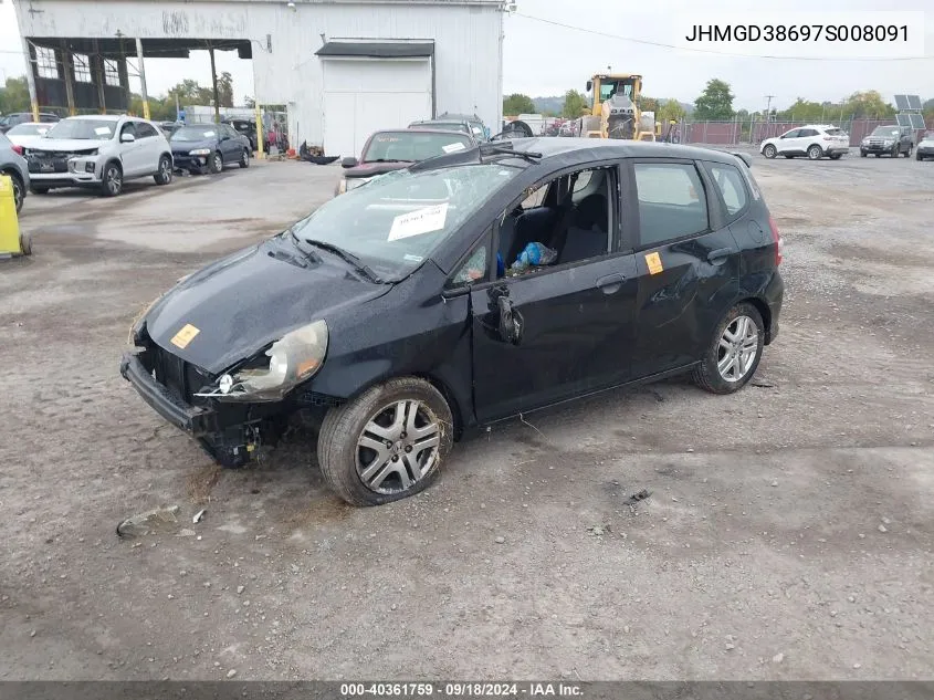 2007 Honda Fit Sport VIN: JHMGD38697S008091 Lot: 40361759