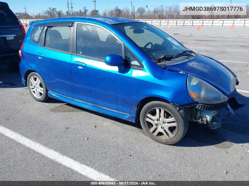 2007 Honda Fit Sport VIN: JHMGD38697S017776 Lot: 40610943