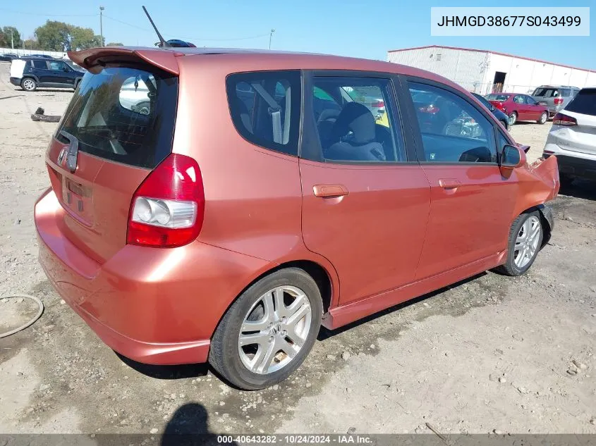 JHMGD38677S043499 2007 Honda Fit Sport