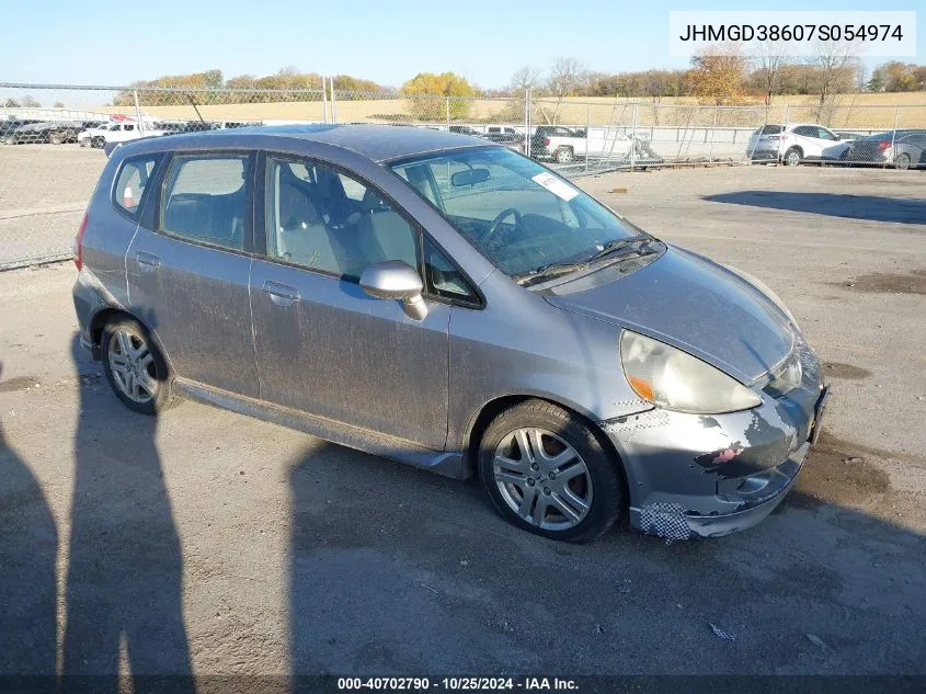 2007 Honda Fit S VIN: JHMGD38607S054974 Lot: 40702790