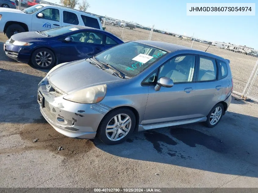 2007 Honda Fit S VIN: JHMGD38607S054974 Lot: 40702790