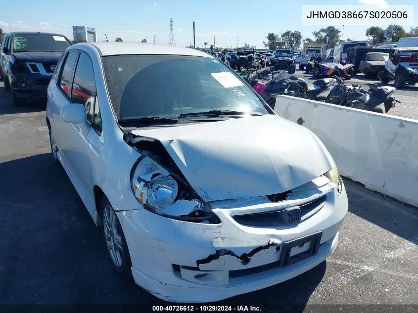 JHMGD38667S020506 2007 Honda Fit Sport