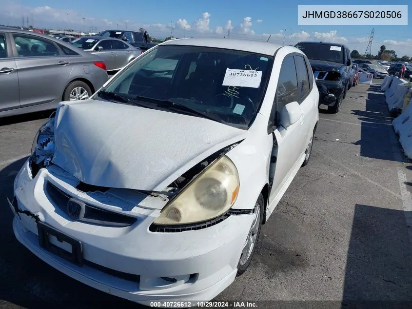 JHMGD38667S020506 2007 Honda Fit Sport