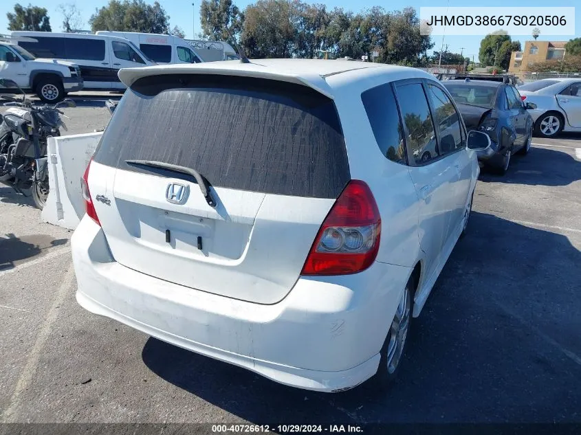 JHMGD38667S020506 2007 Honda Fit Sport