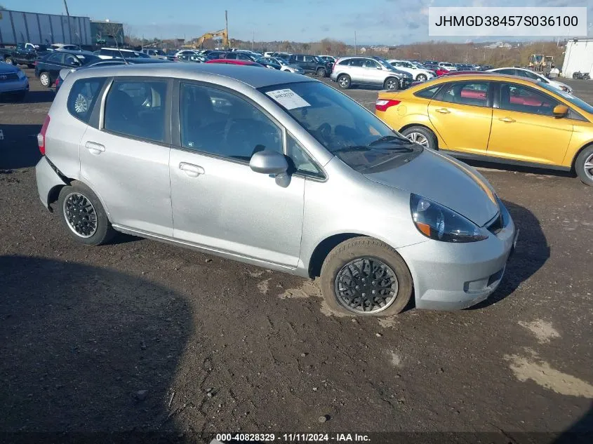 2007 Honda Fit VIN: JHMGD38457S036100 Lot: 40828329