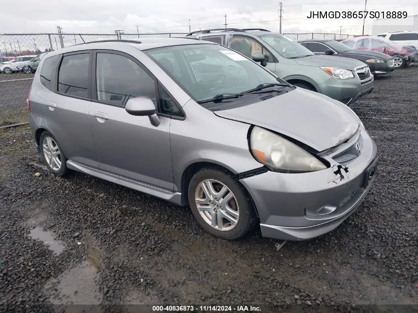 2007 Honda Fit Sport VIN: JHMGD38657S018889 Lot: 40836873