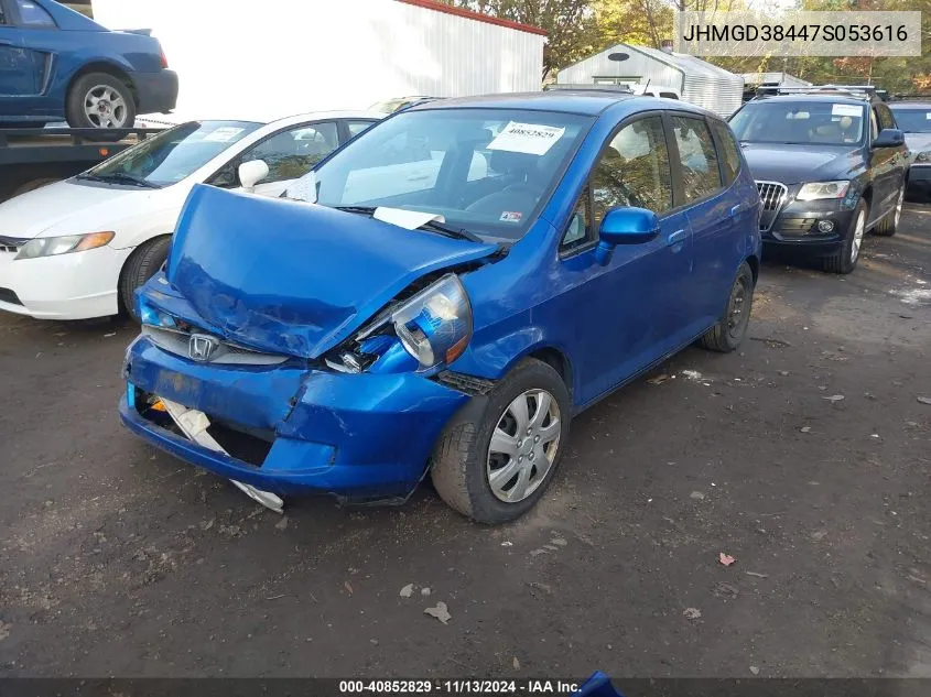 2007 Honda Fit VIN: JHMGD38447S053616 Lot: 40852829